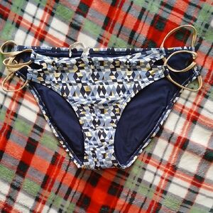 Aerie Geometric Blue Bikini Bottom
